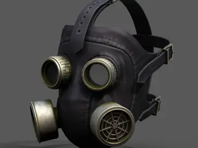 Gas mask helmet 3d model military combat protection  Low-poly 3D model