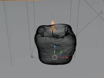 white cylindrical candle 3d-model  Low-poly 3D model