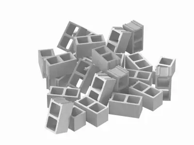 Pile Of Concrete Blocks  3D model
