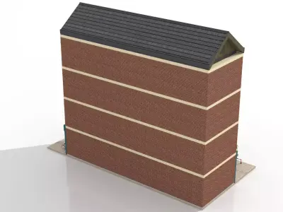 Residential Block Low-poly 3D model