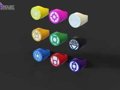 Lantern Corps LED rings Set All 9  3D print model