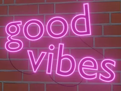 Good Vibes Neon Sign 3D model