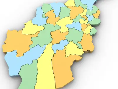 3d Political Map of Afghanistan 3D model