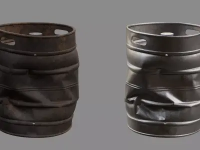 Crushed Keg 02 3D model