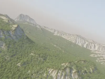 Canyon Grassy Fields Surface  3D model