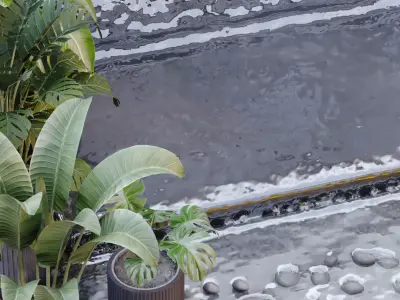 Landscape Fountain waterfall 678 3D model