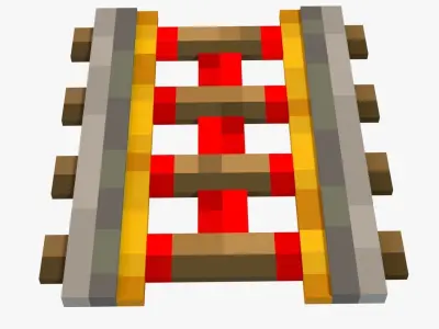 Minecraft Rail Low-poly 3D model