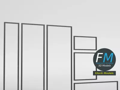 Storefront windows set Low-poly 3D model
