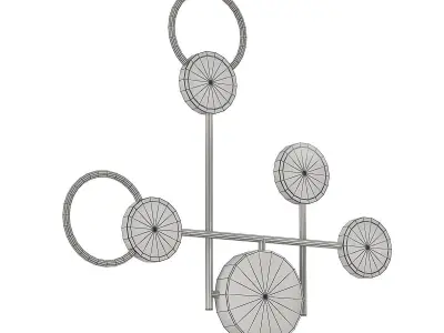 zingy brass wall sconce with four circles 3D model