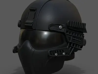 Helmet scifi fantasy human futuristic technology  Low-poly 3D model