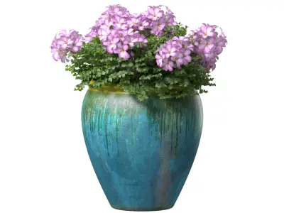 Garden Flowers Container Pot Plant 3D model