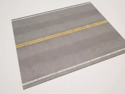 Modular Rural Road Model for Splines Low-poly 3D model