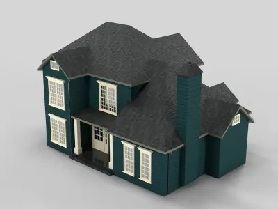 British House Design 13T3  Low-poly 3D model