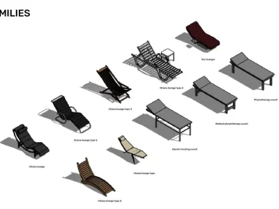 Sunbeds - Pack of revit families 3D model