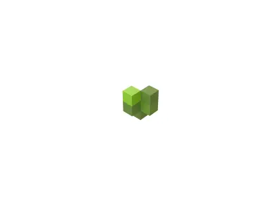 Voxel Grass v1 001 Low-poly 3D model