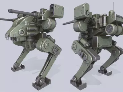 Battle Mech Low-poly 3D model