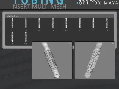 Sci Fi Tubing Brush Set 3D model