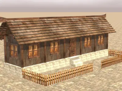 High-Quality Low Poly Medieval House Pack for 3D Creators Low-poly 3D model