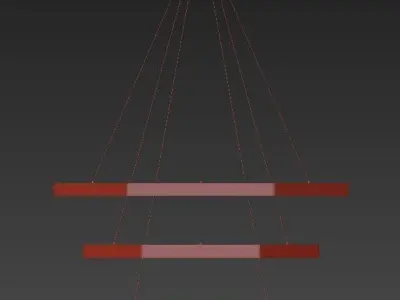 Brushed Champagne 3 Tier LED Pendant Light 3D model