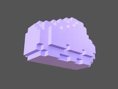 Voxel Style Cloud v1 003 Low-poly 3D model
