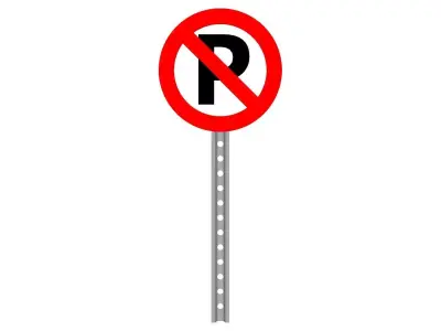no parking p sign 3D model