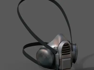 Gas mask respirator scifi futuristic 3d model  Low-poly 3D model 13