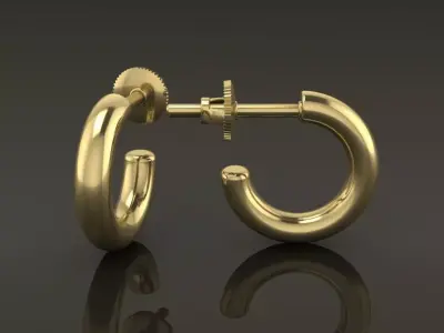 Earring Hoop Rope Opened Back 7mm Width Inside  3D print model