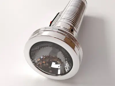 Chrome Flashlight 3D model