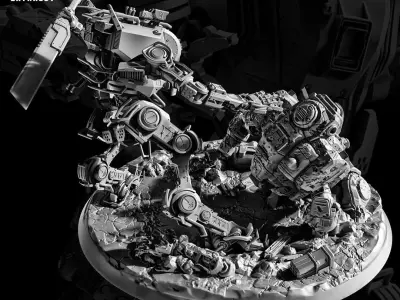 Blade Wielding Mech 75mm 3D print model