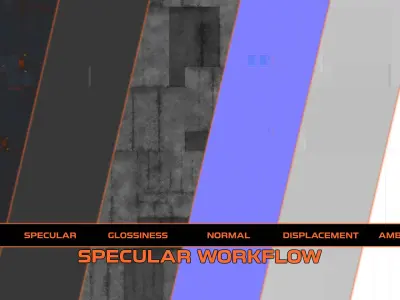 Sci fi Trim sheet texture 3 Variations Low-poly 3D model