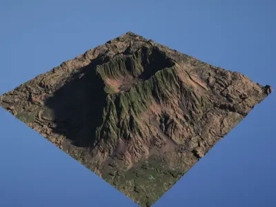 Landscape Environment Volcano Snow 12 Low-poly 3D model