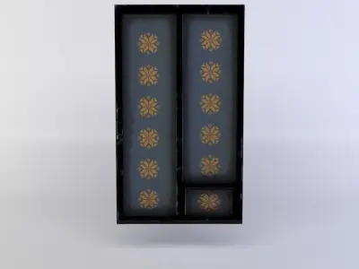 Window gold box with flowers Low-poly 3D model