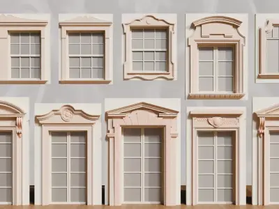 110 Classical European Architectural Assets pack Blender 3dsmax Low-poly 3D model