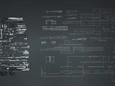 Tech Greebles set 3 Low-poly 3D model