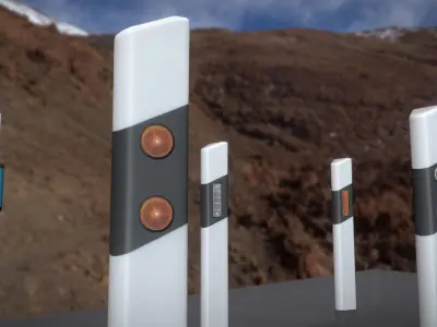 Roadside posts low-poly Low-poly 3D model