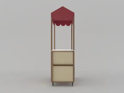 market and food cart 3D model