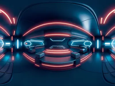 HDRI Futuristic Environments Panoramas Low-poly 3D model