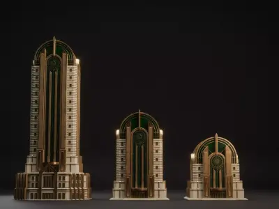 FANTASY ART DECO ARCHITECTURE CLASSIC 04 Low-poly 3D model