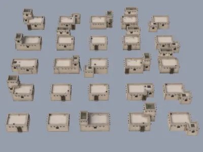 Medieval Desert Houses Asset Pack 3D model