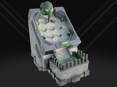 Alien Threat Dice Tower for Tabletop RPGs and Board Games 3D print model