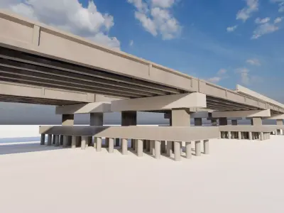 Bridge Construction 3D Model - Detailed Look into Infrastructure 3D model buy