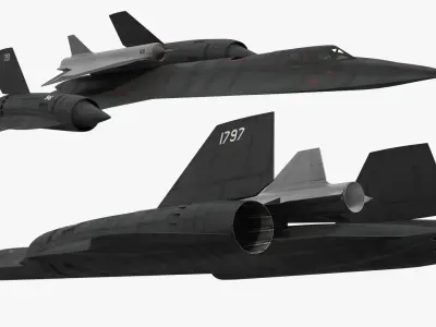  Supersonic Reconnaissance Jet with Mounted Drone In Flight 