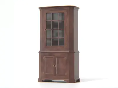 Antique Wooden Hutch Cabinet Low-poly 3D model
