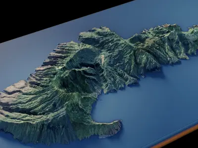 French Polynesia island of Hiva Oa 3d model 3D model