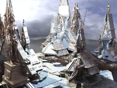 Anubis Returns pyramid tower Kit bash 3  3D model