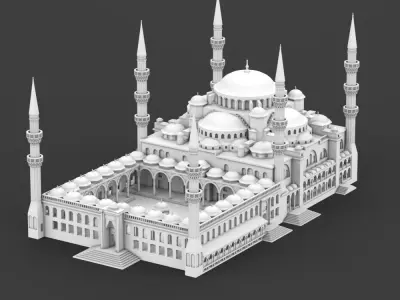 The Blue Mosque 3D print model