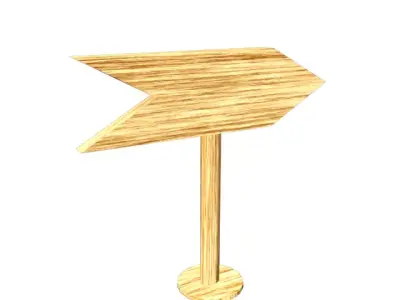 Sign Board Low-poly 3D model