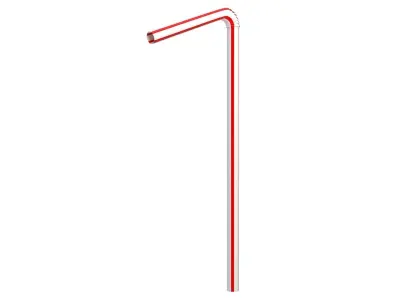Bendy Plastic Drinking Straw Striped 3D model