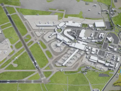 Dublin Airport Low-poly 3D model