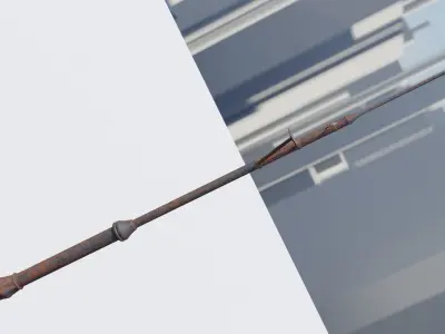 Old Rusty Street Lamp Low-poly 3D model